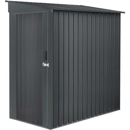 Floraworld Zahradní domek ke zdi se šikmou střechou antracit 172 x 103 x 190 cm