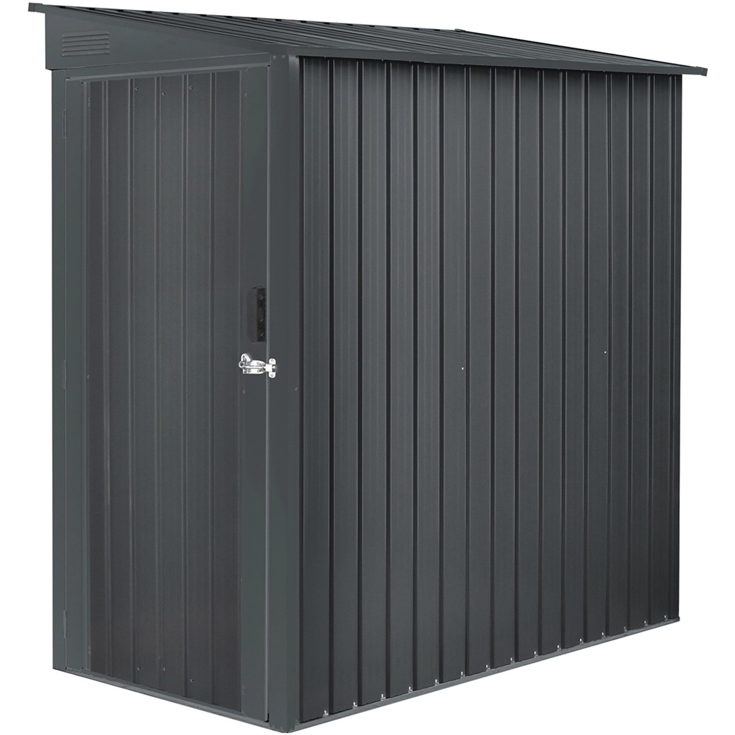 Floraworld Zahradní domek ke zdi se šikmou střechou antracit 172 x 103 x 190 cm