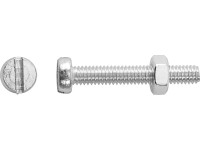 Závitový šroub s válcovou hlavou PZ bíle pozinkovaný M5 x 10 mm, 8 ks + matice