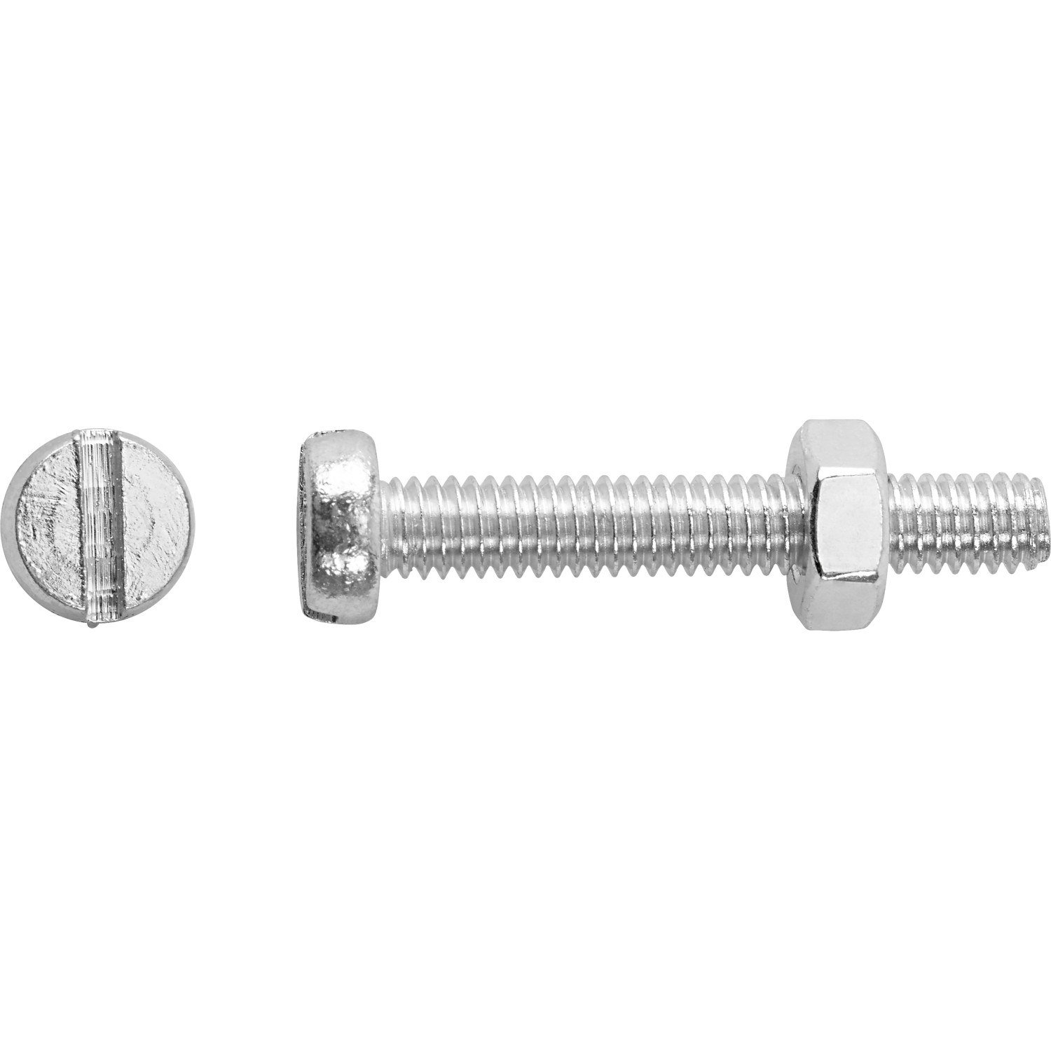 Závitový šroub s válcovou hlavou PZ bíle pozinkovaný M5 x 10 mm, 8 ks + matice