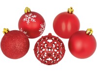 OBI Sada vánočních ozdob - koule plast průměr 6 cm červená, 25 ks