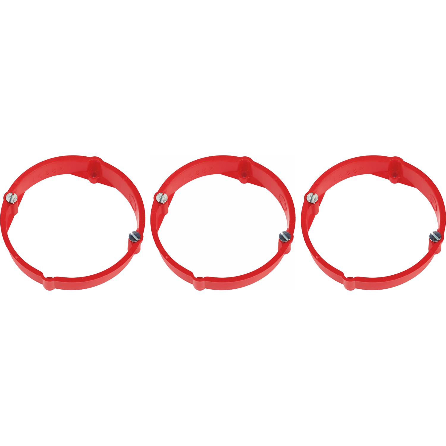 Vyrovnávací kroužky na omítku průměr 60 mm x 12 mm červené, 3 ks