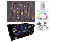 Koopman LED světelný řetez 196 teplá bílá + RGB, IP44, 6,5 m