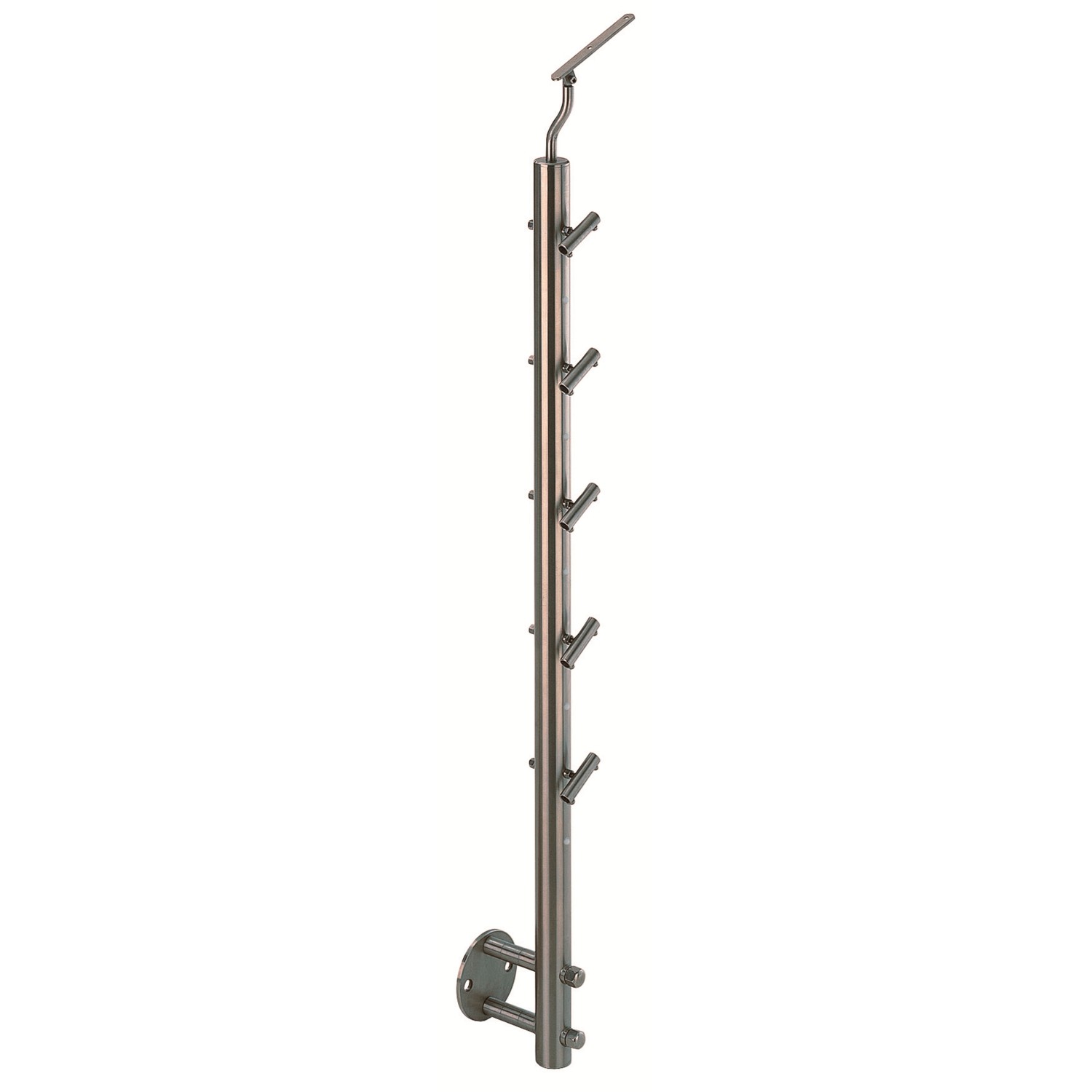 Kulatá podpěra zábradlí V2A s držákem kulaté tyče 100 cm