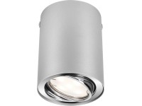 Briloner Nástavbové LED svítidlo Tube stříbrné kovové kulaté