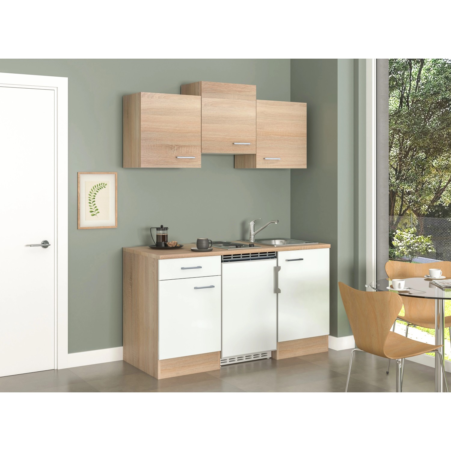 Flex-Well Kuchyně Florida 150 cm/typ 4 - lednice/varná deska