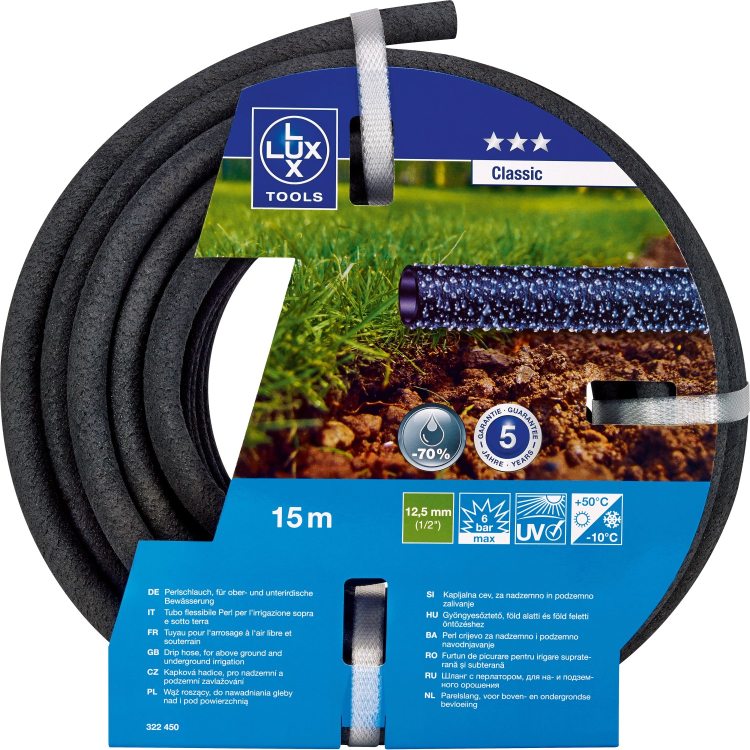 LUX-TOOLS Kapací a průsaková hadice Classic 13 mm (1/2"), 15 m