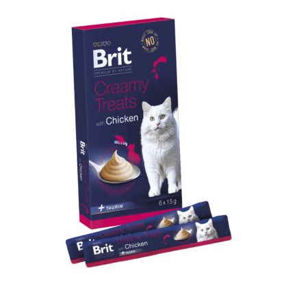Brit Pamlsky pro kočky Premium by Nature Cat Creamy Treats with Chicken, 6x 15 g