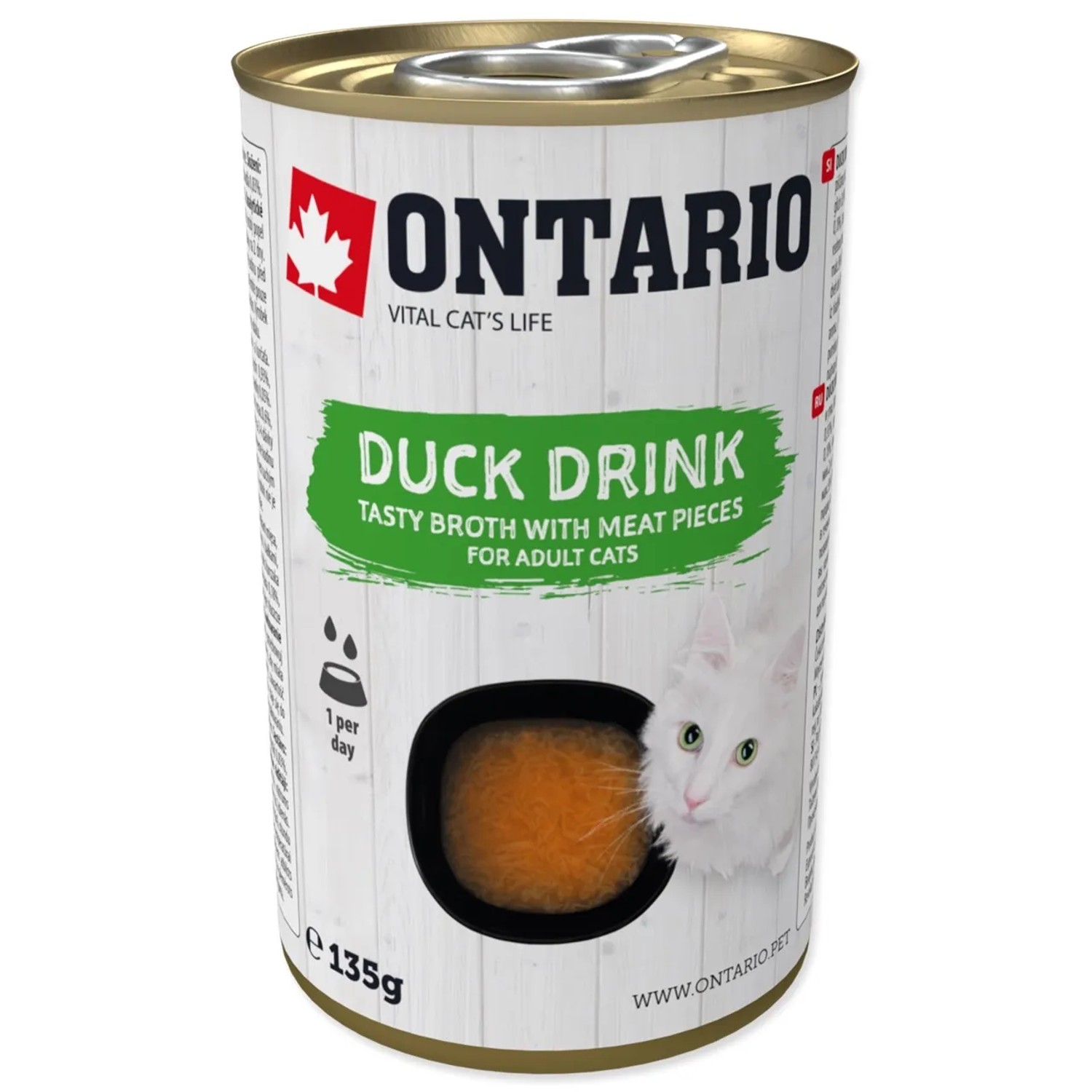 Levně ONTARIO Nápoj pro kočky Drink Adult s kachním masem 135 g