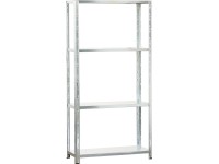 Kovový policový regál MEDIUM, pozinkováno, 75 x 150 x 30 cm