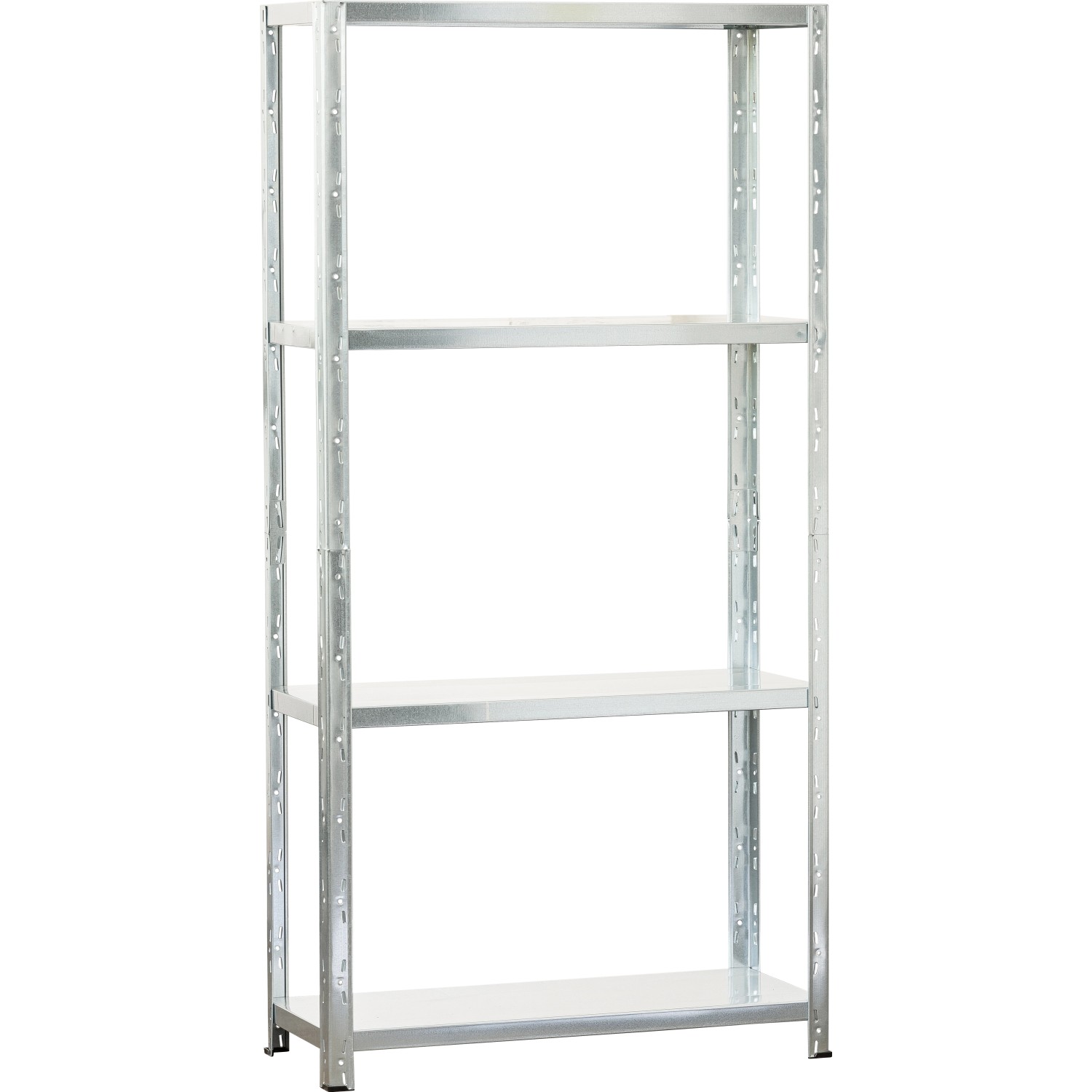 Kovový policový regál MEDIUM, pozinkováno, 75 x 150 x 30 cm