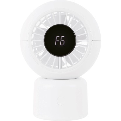 Bezdrátový stolní ventilátor s LED displejem, bílá, pr. 13 x 19 cm