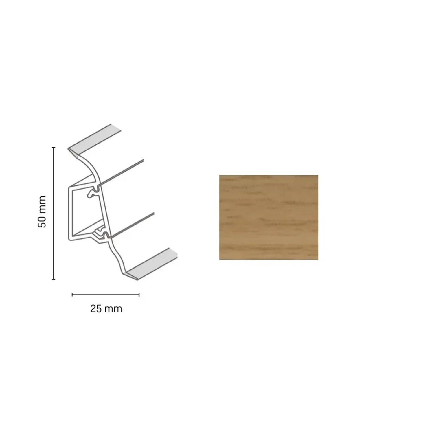 Döllken Profiles Lišta SLK 50 2118 dub cordoba 50 x 25 x 2500 mm