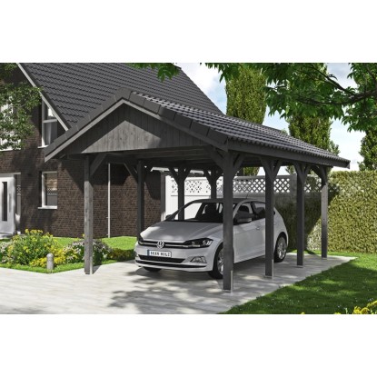 Skan Holz Přístřešek na auto Wallgau břid.-šedý, bez šindelů, 380 x 600 cm