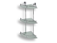 Bemeta Skleněná polička OMEGA trojitá rohová 355 x 660 x 270 mm