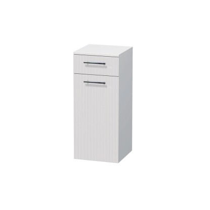 INTEDOOR Nízká skříň BEE levá, úchyt chrom, š. 35 cm, bílá 3D pruhy