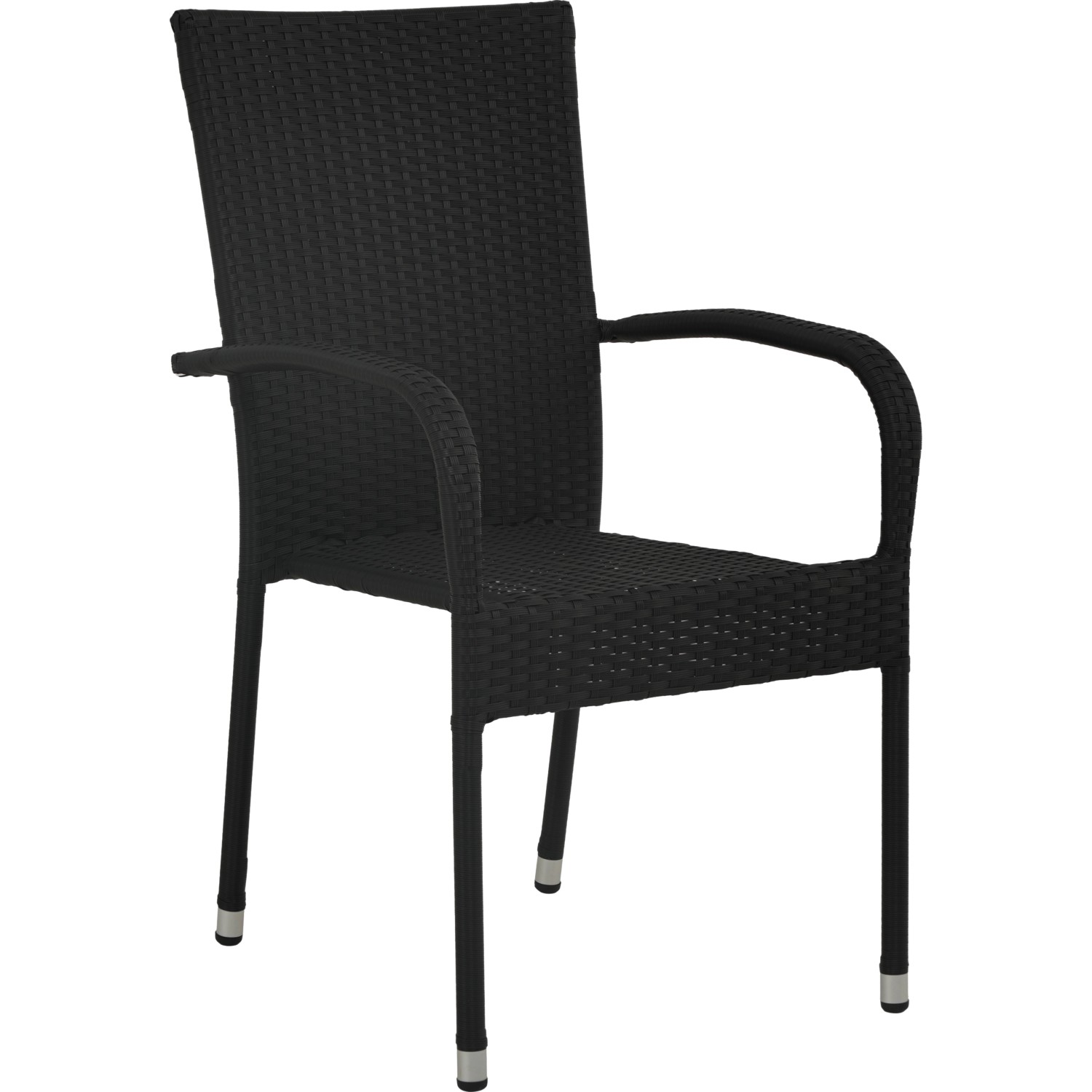 Stohovatelná zahradní židle Soncor, polyratan, černá, 63 x 56 x 94 cm