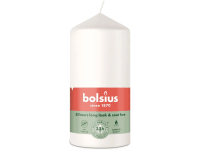 Bolsius Válcová svíčka Essentials, bílá Cloudy White, pr. 5,8 x 12 cm