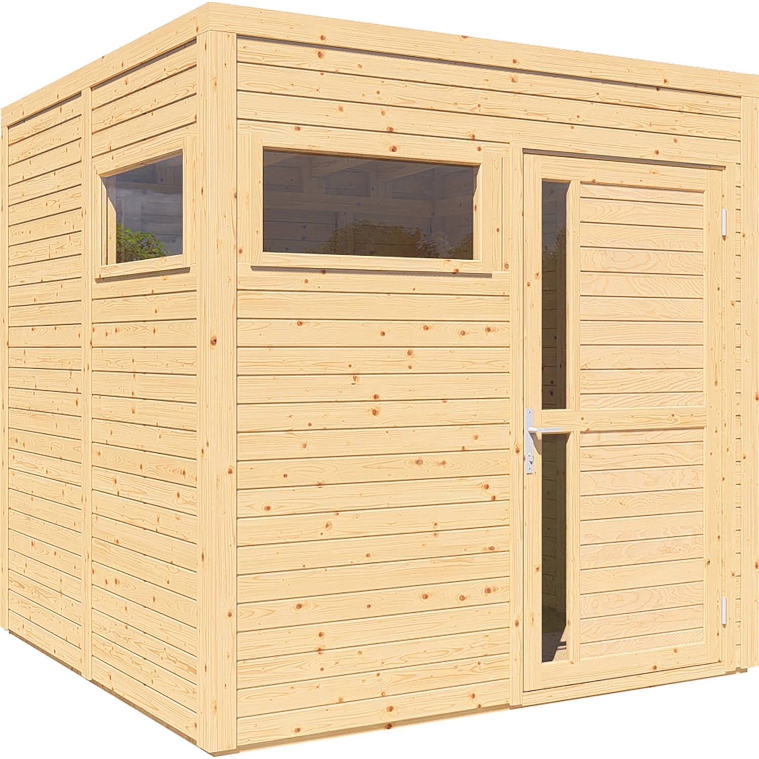 Bertilo Dřevěný domek na nářadí Cubus 2, přírodní, 226 x 234 cm