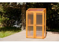 Gaspo Vertikální pařník s dřevěným rámem, medově hnědá, 70 x 50 x 120 cm