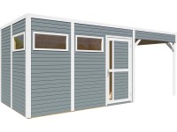 Bertilo Dřevěný domek na nářadí Cubus 3 Lounge, světle šedá, 559 x 234 cm Bertilo Dřevěný domek na nářadí Cubus 3 Lounge, světle šedá, 559 x 234 cm