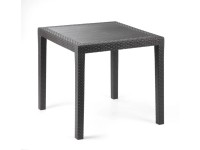 MEGA PLAST Stůl RATAN LUX antracitový 73 x 75,5 x 75,5 cm