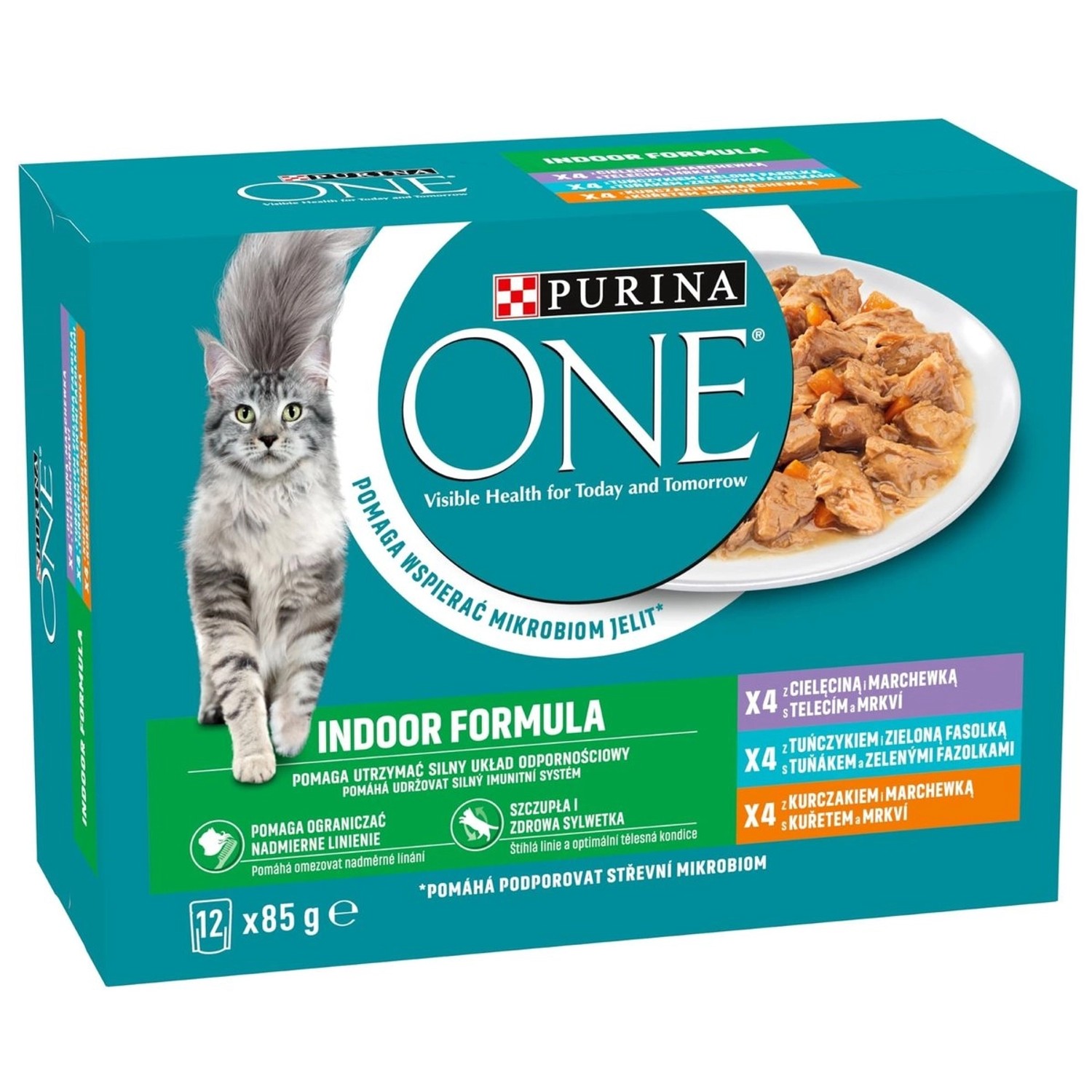 Purina One Kapsičky pro kočky žijící v bytě Indoor multipack 12 x 85 g