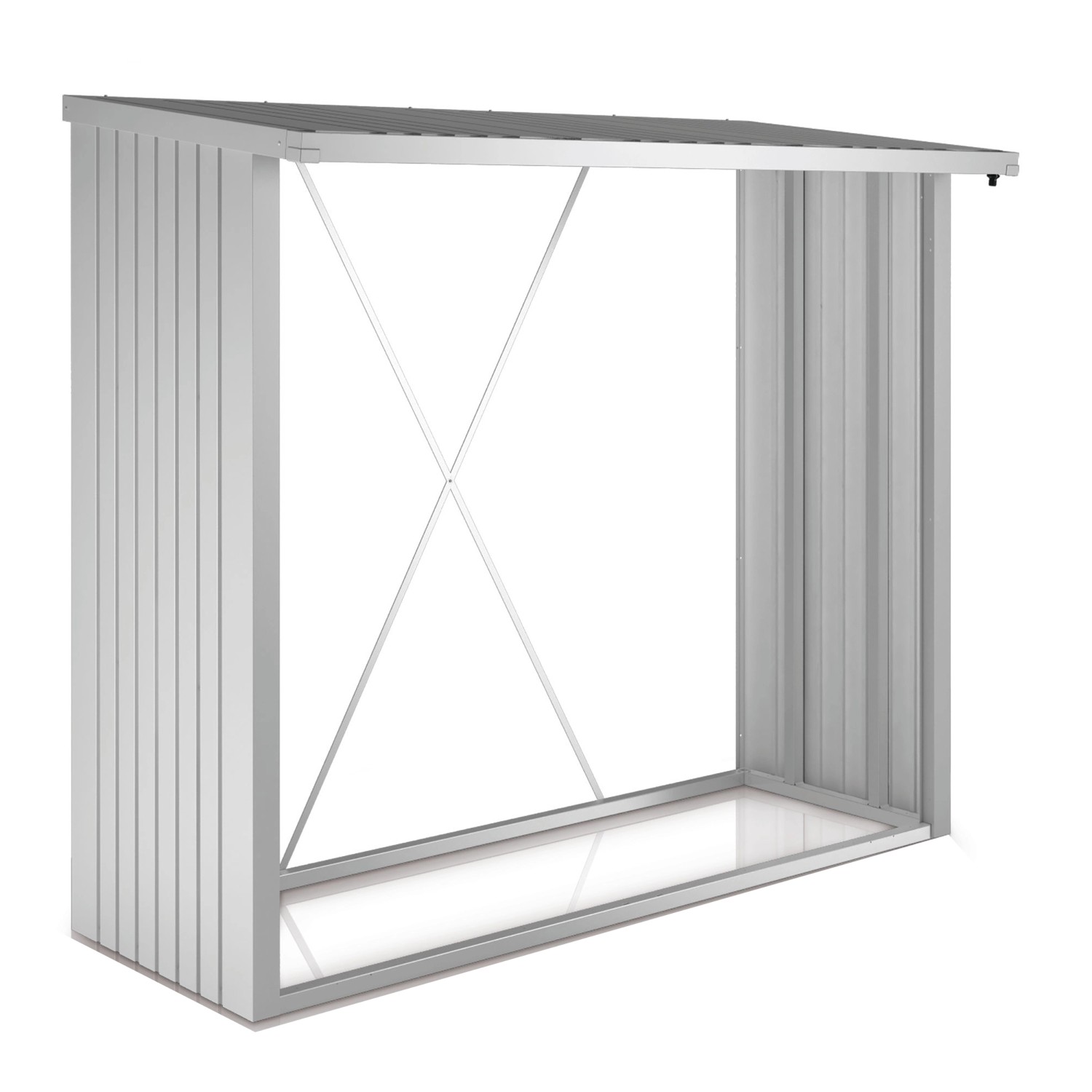 Biohort Stojan na dřevo WoodStock 230 stříbrný, 229 x 102 x 199 cm