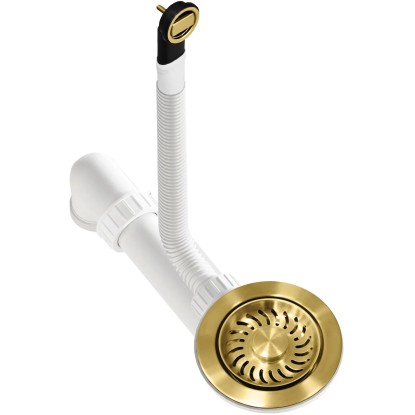 Helika Dřezová výpusť s přepadem AQF-001V-G, zlatá, pr. 114 mm