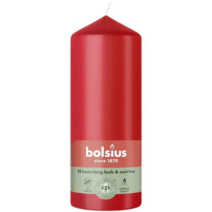 Bolsius Válcová svíčka Essentials, červená Delicate Red, pr. 5,8 x 15 cm