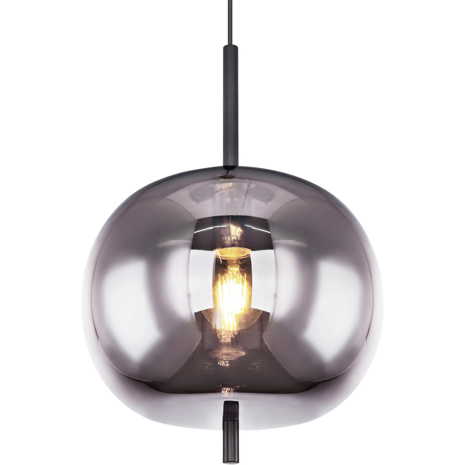 GLOBO Závěsné svítidlo BLACKY černá/kouřová E14 40 W pr. 300 x 1200 mm