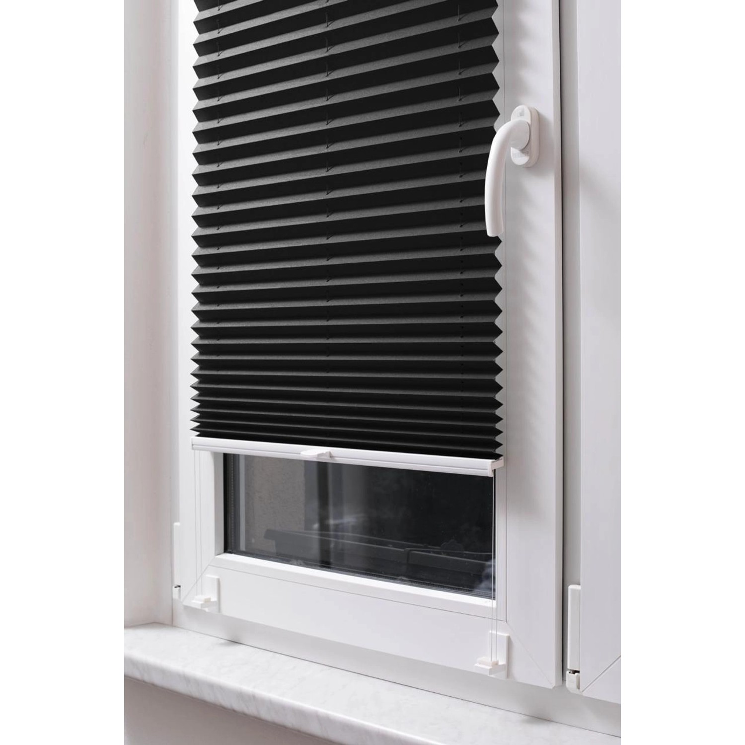 STUZA Plisé roleta EasyFix, černá, 120 x 200 cm