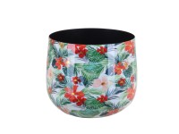 A.H.G. Obal na květináč Flora se zlatými detaily, tropical, pr. 13 x 9 cm