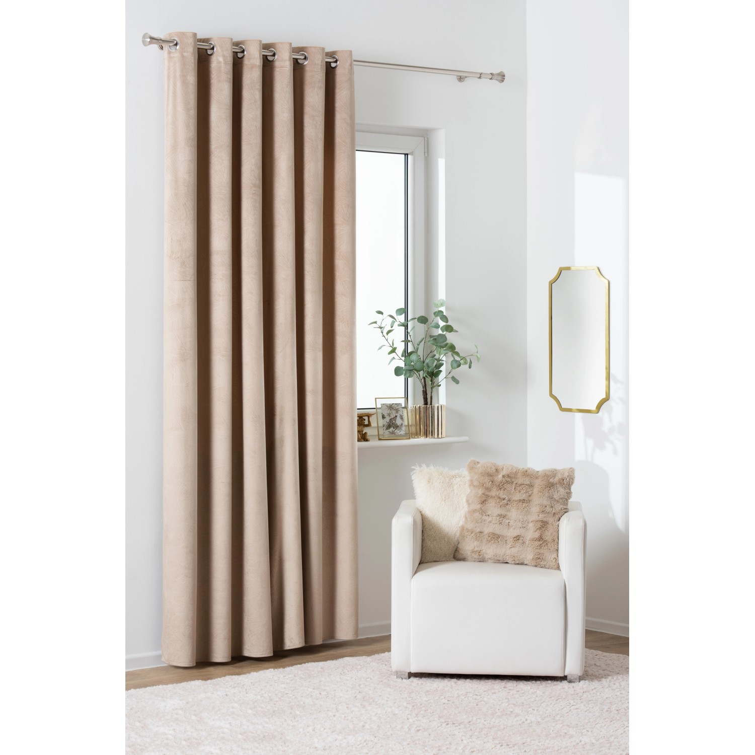 SPLENDID Závěs BILO s očky, taupe, 200 x 260 cm