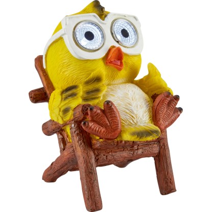 BWO Solární LED dekorativní figurka ptáček žlutý 8 x 11 x 15 cm