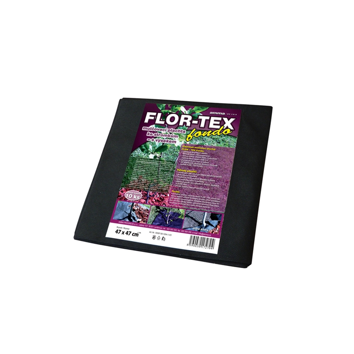 FLOR-TEX Fondo Netkaná mulčovací plachta černá 470 x 470 mm, 10 ks