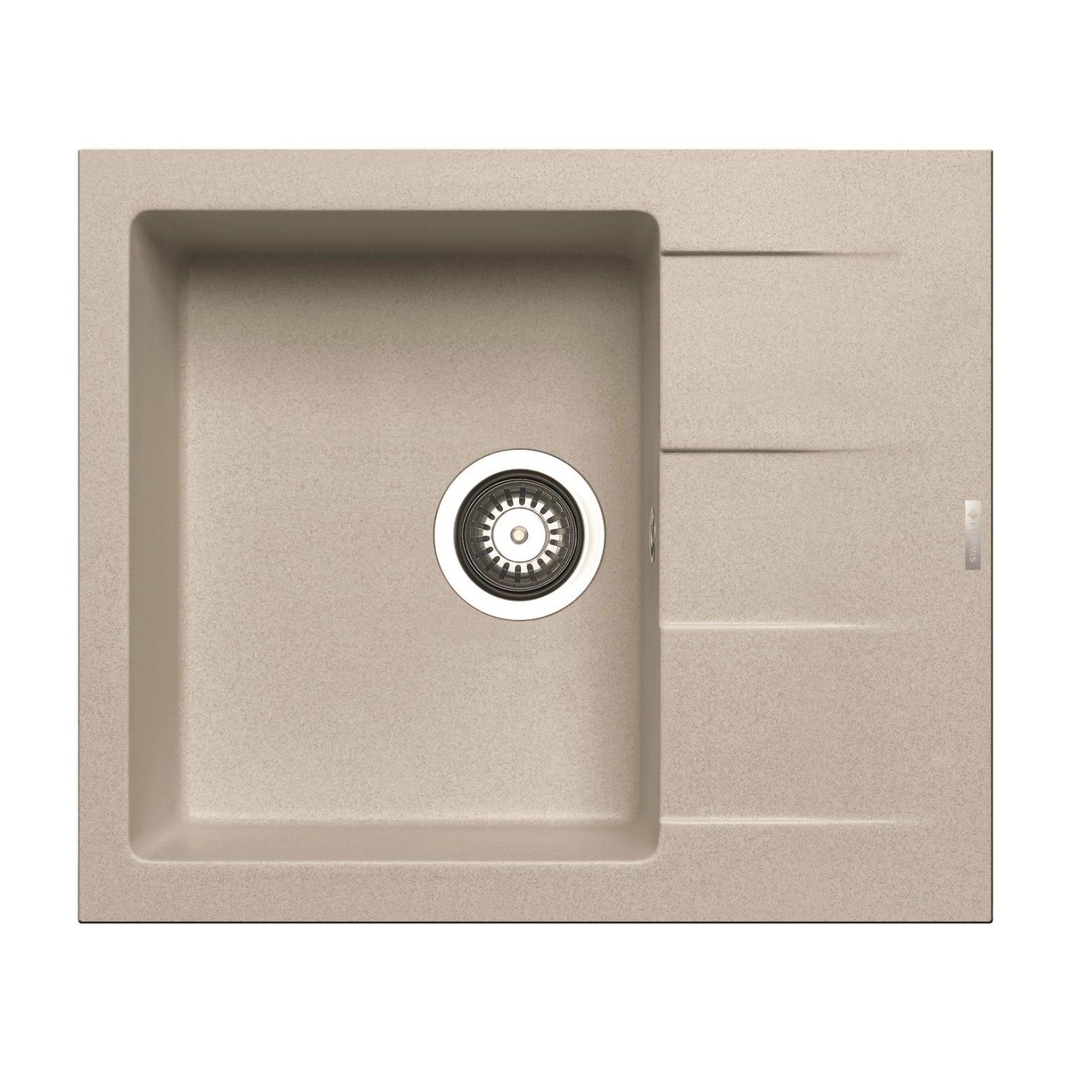 Pyramis Granitový dřez s odkapávačem Athlos 1B 1D, beige, 59 x 50 cm