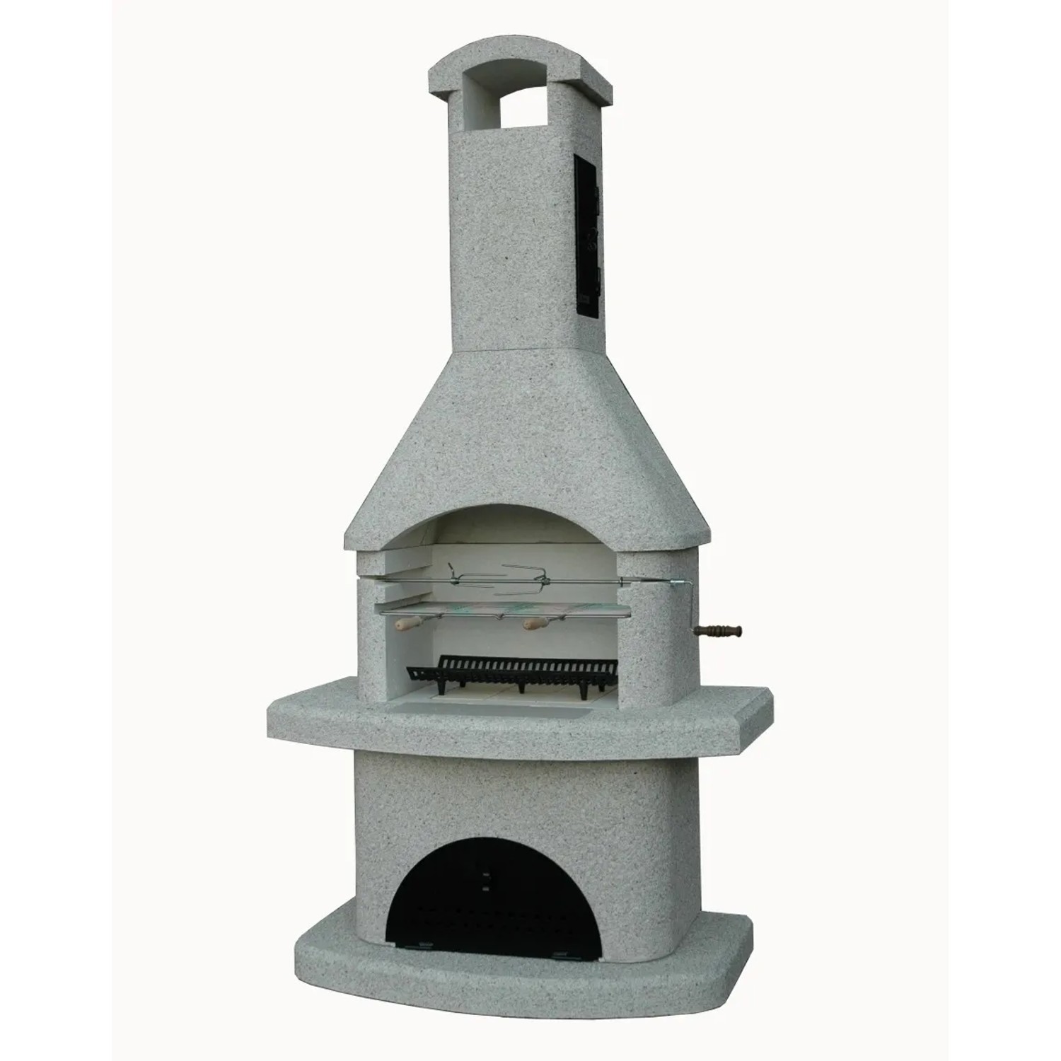 Eneko Zahradní krb Exklusiv s udírnou, bílá, 210 x 110 x 60 cm