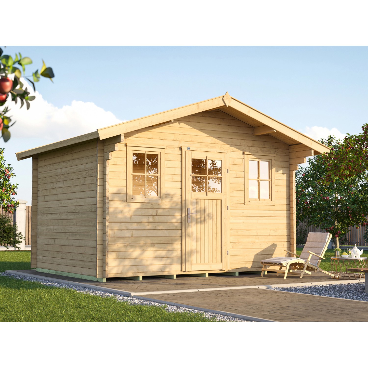 Weka Dřevěný zahradní domek bez terasy 138 vel. 2, přírodní, 450 x 380 cm