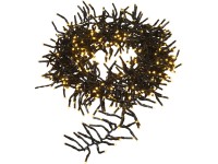 LED světelný řetěz se světly v trsu, 768 diod teplá bílá, černý kabel, 8,5 m