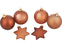 Sada vánočních koulí, koňaková, pr. 6 cm, 50dílná Sada vánočních koulí, koňaková, pr. 6 cm, 50dílná