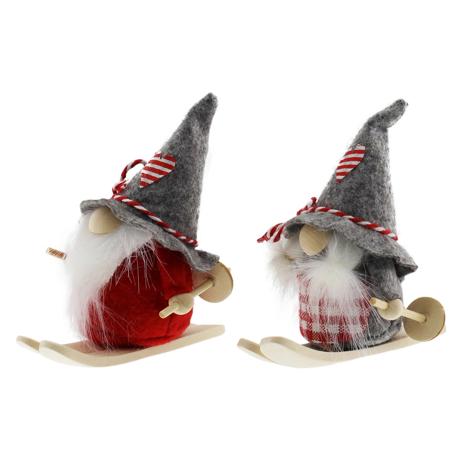 Vánoční dekorace skřítek na lyžích, různé druhy, 10 cm