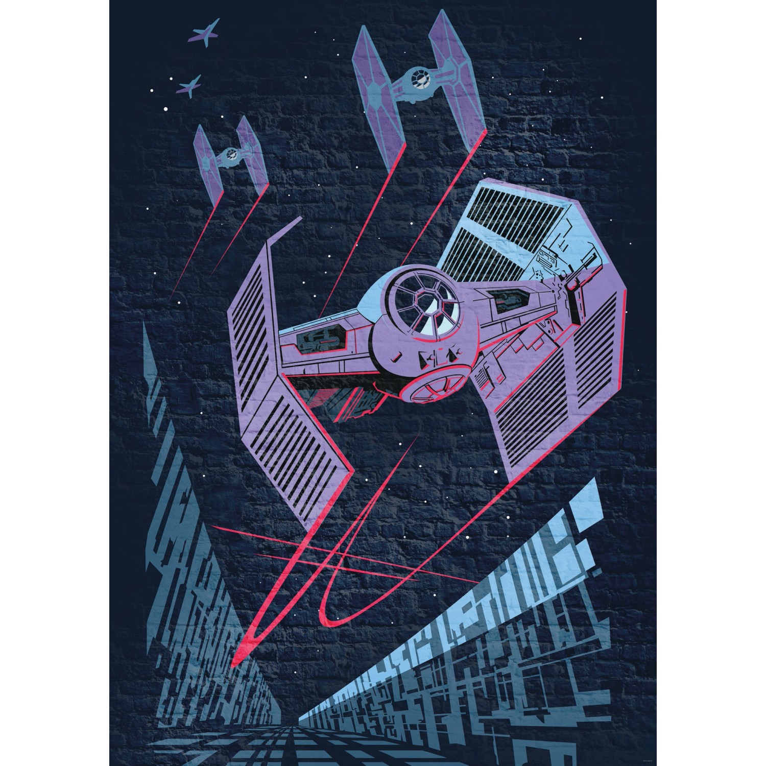 Komar Vliesová fototapeta Star Wars Classic Concrete TIE-Fighter 200 x 280 cm