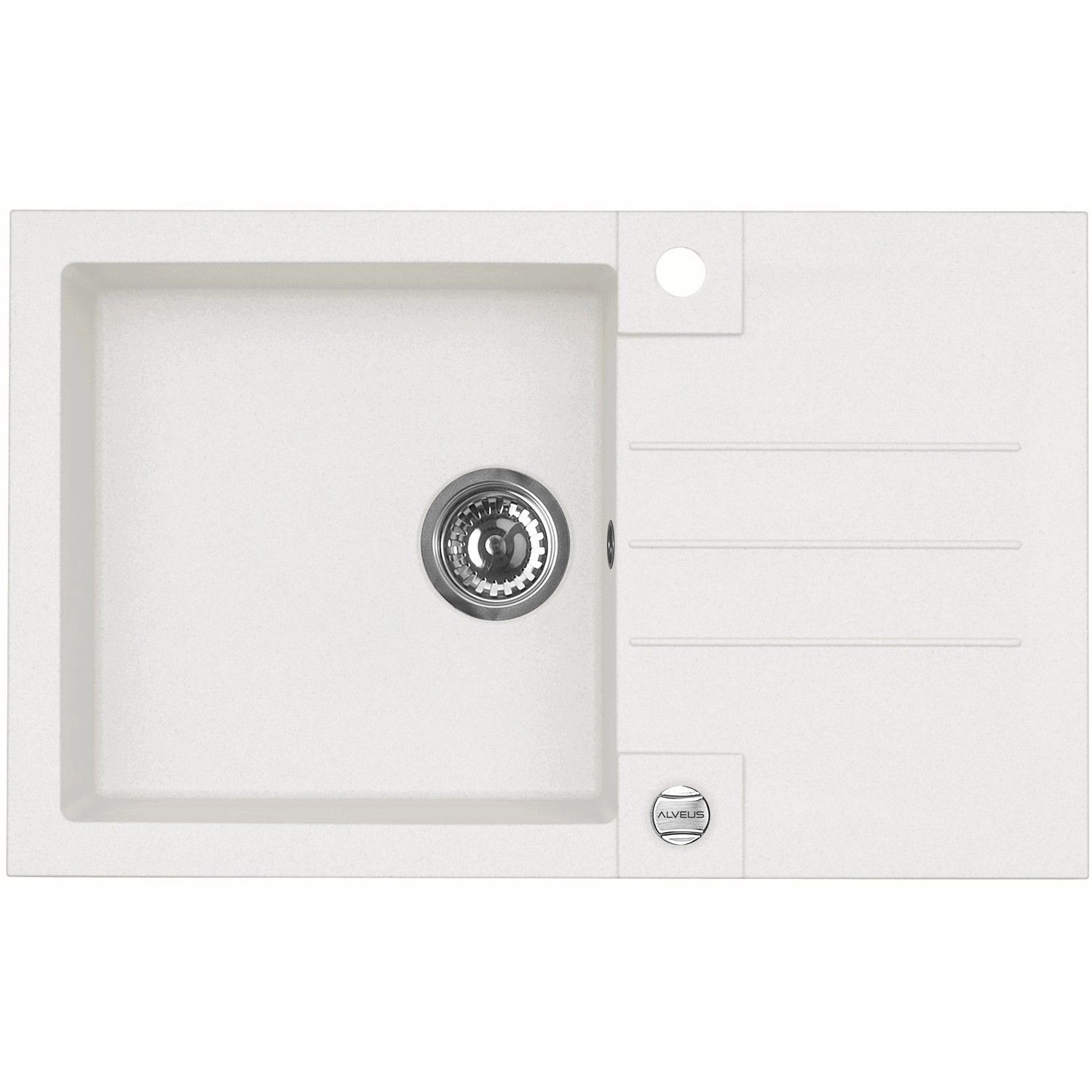 Alveus Granitový dřez Rock 130, bílá, 78 x 48 cm