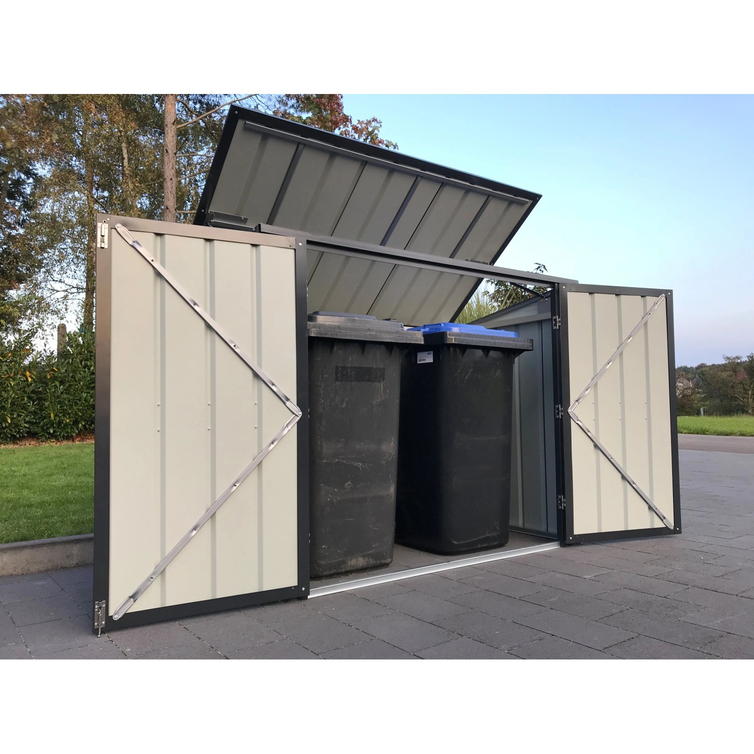 Globel Box Na Popelnice 5 X 3 K Domku Pro 2 Popelnice 240 L Antracitov globel-box-na-popelnice-5-x-3-k-domku-pro-2-popelnice-240-l-antracitov