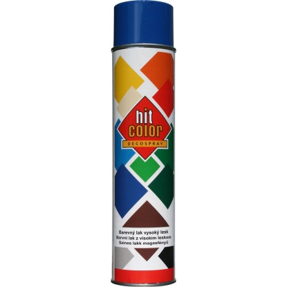 hitcolor Dekorativní lak ve spreji vysoký lesk RAL 5010 enciánový modrý 600 ml