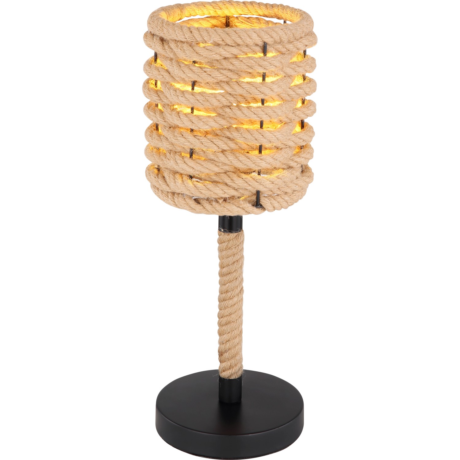 Globo Stolní lampa HALIA, E27, matně černá/hnědá, pr. 16,5 x 45 cm