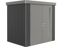Biohort Plechový zahradní domek Neo1B 3.2 dvoukřídlé dveře tm. šedá 236 x 180 cm