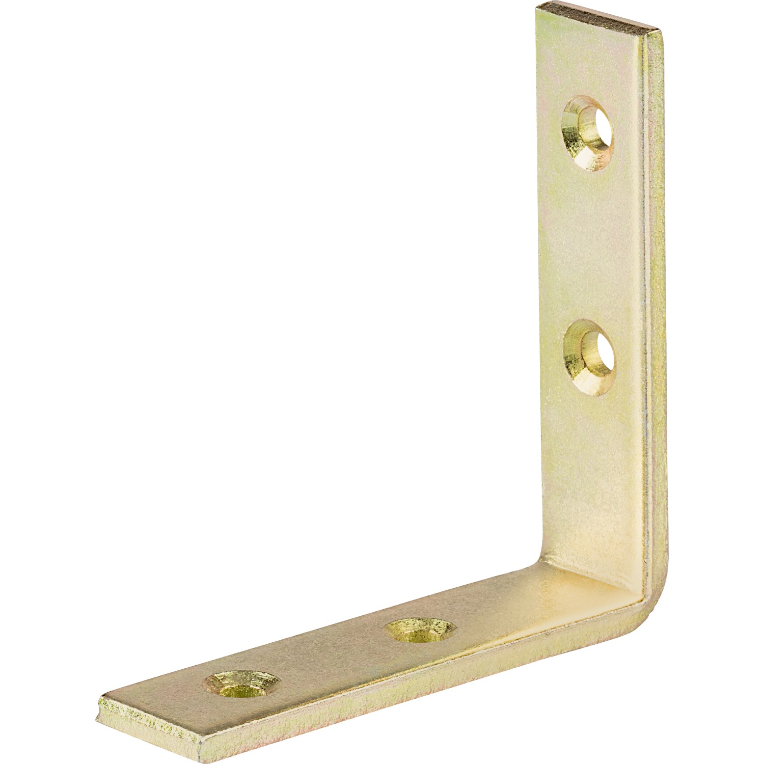 Konstrukční úhelník, rovnoramenný, žlutě pozinkovaný, 80 mm x 80 mm x 20 mm