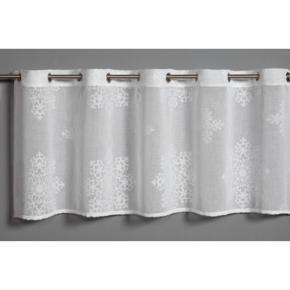 Bennetti Vitrážová záclona s otvory, ornamenty, bílá 135 x 45 cm